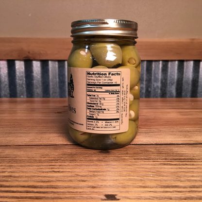 Garlic Stuffed Olives label